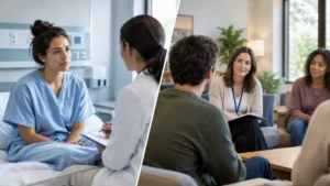 psychiatric hospitalization vs rehab